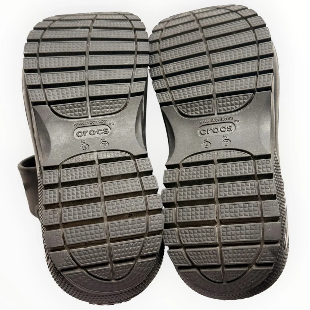 Crocs Mega Crush Sandals Black Platform Custom Designer Inspired Charms Womens 7